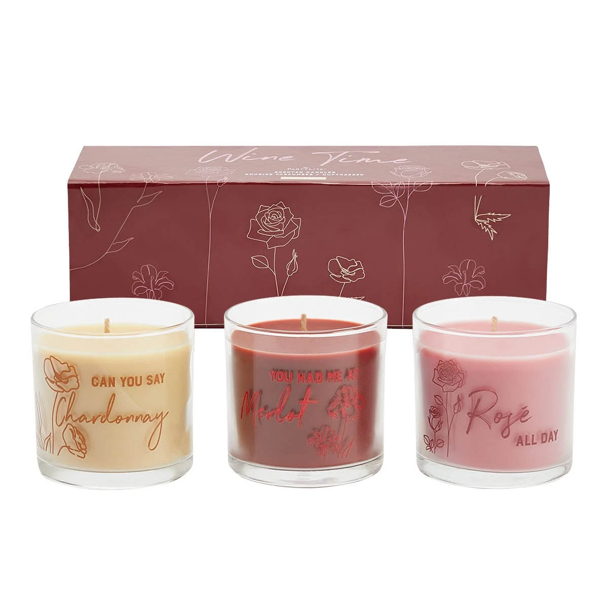 Trio De Mini-pots à Bougie Wine Time 1 Trio De Mini-pots à Bougie Wine Time