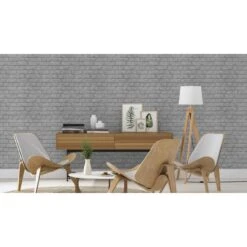 Rasch Kids & Teens III | 226751 | Imitation Pierre & Béton | 0.53 M X 10.05 M | Argent Métallisé -Décoration Intérieur 226751 room 3