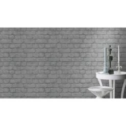 Rasch Kids & Teens III | 226751 | Imitation Pierre & Béton | 0.53 M X 10.05 M | Argent Métallisé -Décoration Intérieur 226751 room 4