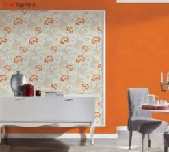 A.S. Creation Einzelblatt | 295729 | Papier Peint Vinyle Uni | 0.53 M X 10.05 M | Orange