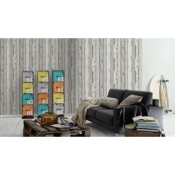 A.S. Creation Authentic Walls 2 | 302581 | Papier Peint Bois Intissé | 0.53 M X 10.05 M | Gris -Décoration Intérieur 302581 4