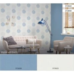 A.S. Creation Blooming | 372626 | Papier Peint Intissé Uni | 0.53 M X 10.05 M | Bleu -Décoration Intérieur 372626 3