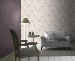 Rasch Florentine | 448535 | Papier Peint Intissé Uni | 0.53 M X 10.05 M | Violet -Décoration Intérieur 448535rb
