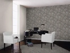 Rasch Florentine | 448610 | Papier Peint Intissé Uni | 0.53 M X 10.05 M | Gris -Décoration Intérieur 448610rb