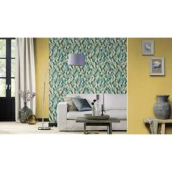 Rasch BARBARA Home Collection II | 537192 | Papier Peint Intissé Uni | 0.53 M X 10.05 M | Jaune -Décoration Intérieur 537192 room 5