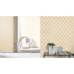 Rasch Denzo II | 607727 | Papier Peint Intissé Uni | 0.53 M X 10.05 M | écru -Décoration Intérieur 607727 room 7