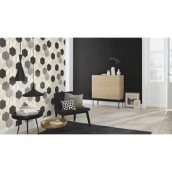 Rasch Selection Vinyl/Vlies | 610376 | Papier Peint Intissé Uni | 0.53 M X 10.05 M | Noir -Décoration Intérieur 610376 room 7