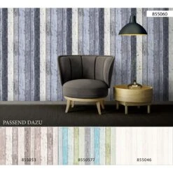 A.S. Creation Elements | 855060 | Papier Peint Bois Intissé | 0.53 M X 10.05 M | Bleu -Décoration Intérieur 855060 8