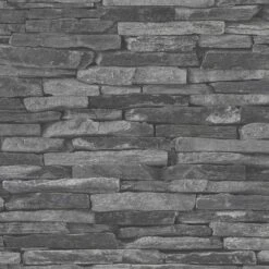 A.S. Creation Elements | 914224 | Papier Peint Intissé Pierre Brique | 0.53 M X 10.05 M | Gris