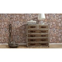 A.S. Creation Elements | 927316 | Papier Peint Intissé Pierre Brique | 0.53 M X 10.05 M | Marron -Décoration Intérieur 927316 3