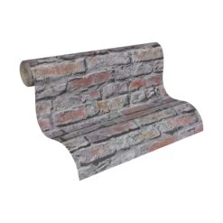 A.S. Creation Il Decoro | 954702 | Papier Peint Imitation Brique Pierre En Papier | Gris