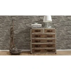 A.S. Creation Elements | 958331 | Papier Peint Intissé Pierre Brique | 0.53 M X 10.05 M | Gris -Décoration Intérieur 958331 4