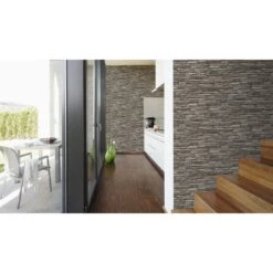 A.S. Creation Elements | 958331 | Papier Peint Intissé Pierre Brique | 0.53 M X 10.05 M | Gris -Décoration Intérieur 958331 5