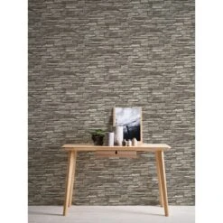 A.S. Creation Elements | 958331 | Papier Peint Intissé Pierre Brique | 0.53 M X 10.05 M | Gris -Décoration Intérieur 958331 7