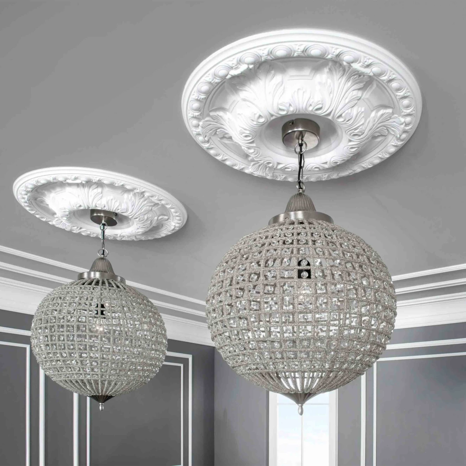 Rosace Moderne NMC ARSTYL R18 Ø 600 Mm Polyuréthane Résistant à L'impact Blanc 2 Rosace Moderne NMC ARSTYL R18 Ø 600 Mm Polyuréthane Résistant à L'impact Blanc – Image 2