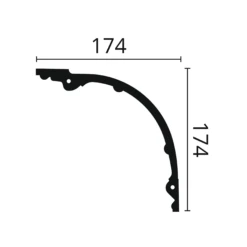 Moulure De Plafond Noble NMC ARSTYL Z40 170 X 175 Mm Polyuréthane Résistant à L'impact Blanc