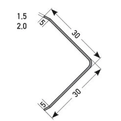 Cornière De Protection 30 X 30 Mm | Aluminium | 1 Arête -Décoration Intérieur Eckschutzprofil 30x30 Hauptbild 2