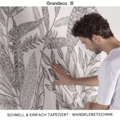 Grandeco | Asperia | JF1215 | Intissé Papier Peint | Uni | 10.05 X 0.53 M | Blanc -Décoration Intérieur Grandeco Tapezierhinweis 1