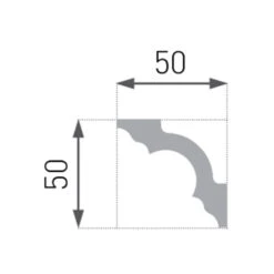Moulure De Plafond Sobre Marbet E-14 | 50 X 50 Mm | Polystyrène Résistant à L'impact, à L'humidité