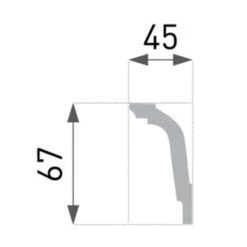Moulure De Plafond Sobre Marbet E-35 | 45 X 67 Mm | Polystyrèn