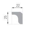 Moulure Moderne Marbet E-3 | 22 X 25 Mm | Polystyrène Résistant à L'impact, à L'humidité