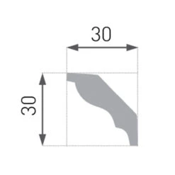 Moulure De Plafond Design Marbet E-4 | 30 X 30 Mm | Polystyrène Résistant à L'impact, à L'humidité