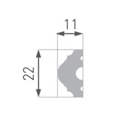Cimaise Murale Moderne Marbet HW-1 | 11 X 22 Mm | Polystyrène Résistant à L'impact, à L'humidité