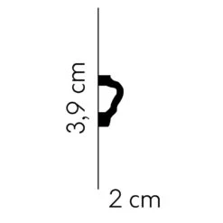 PROVISTON | Zierleiste "NE255" | 20 X 39 X 2000 Mm | Weiß | Wandleiste | Wanddekoration | Hochwertig