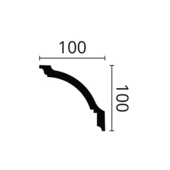 Moulure De Plafond Magnifique NMC NOMASTYL GP 100 X 100 Mm Polystyrène Léger Blanc