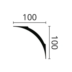 Moulure De Plafond Classique NMC NOMASTYL PURE NE4 100 X 100 Mm Polystyrène Léger Blanc