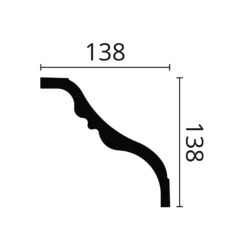Moulure De Plafond Noble NMC NOMASTYL TI 140 X 140 Mm Polystyrène Léger Blanc