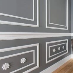 Cimaise Murale Nouvelle NMC WALLSTYL WL4 40 X 100 Mm Polystyrène Résistant à L'impact Blanc -Décoration Intérieur WALLSTYL WL4 4