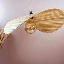 Abat Jour Courbe En Bois De Bambou Coloris Naturel Fait à Bali -Décoration Intérieur abat jour courbe en bois de bambou coloris naturel 2