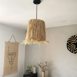 Abat-jour Pour Luminaire En Raphia Avec Franges - Hauteur 25 Cm 7 Abat-jour Pour Luminaire En Raphia Avec Franges - Hauteur 25 Cm -Décoration Intérieur abat jour luminaire raphia avec franges 2