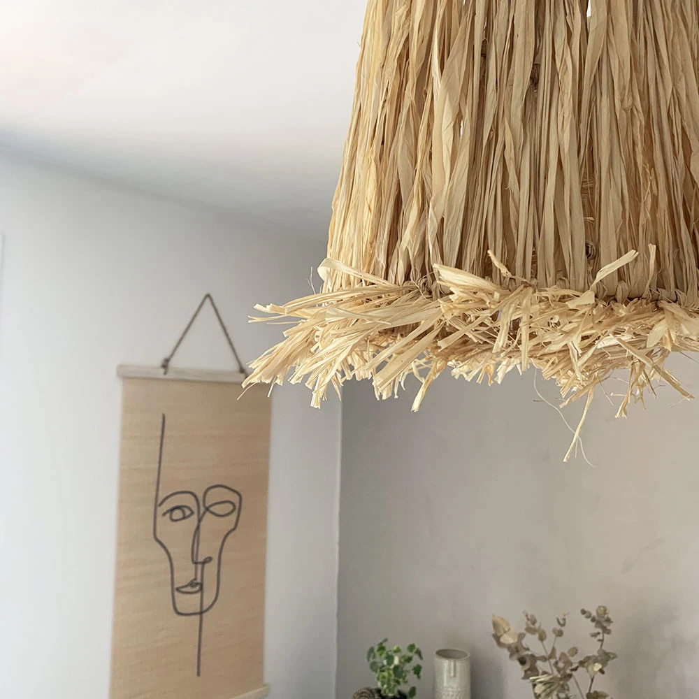 Abat-jour Pour Luminaire En Raphia Avec Franges - Hauteur 25 Cm 4 Abat-jour Pour Luminaire En Raphia Avec Franges - Hauteur 25 Cm – Image 4