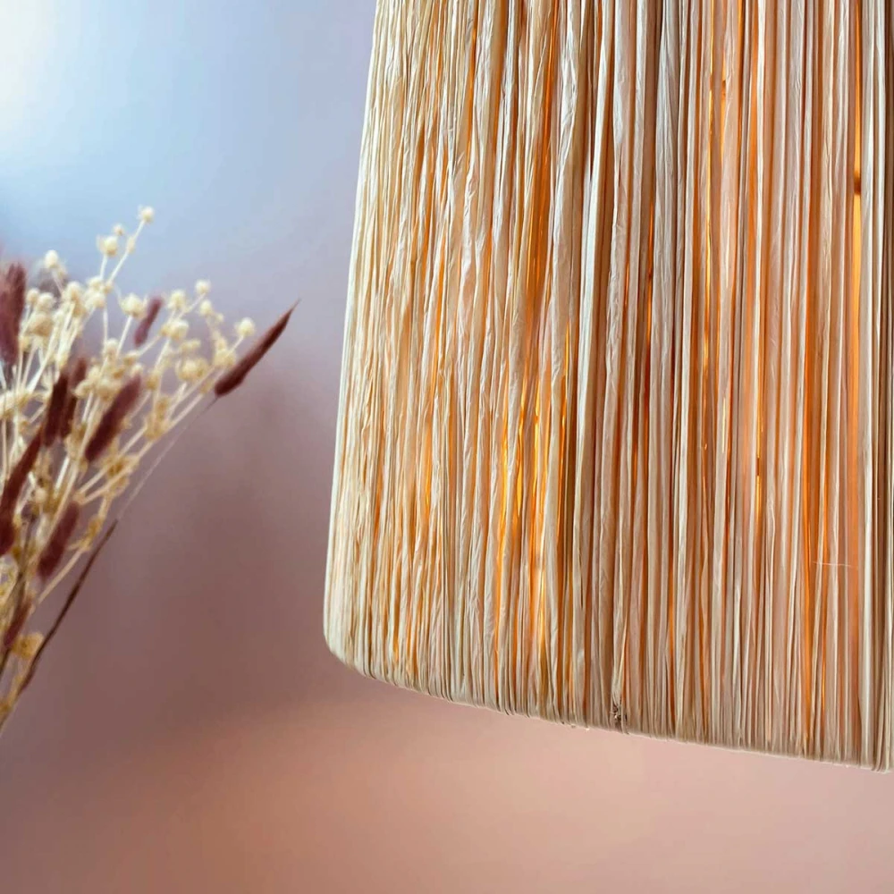 Abat-jour Pour Luminaire En Raphia Fait Main - Hauteur 30 Cm 2 Abat-jour Pour Luminaire En Raphia Fait Main - Hauteur 30 Cm – Image 2