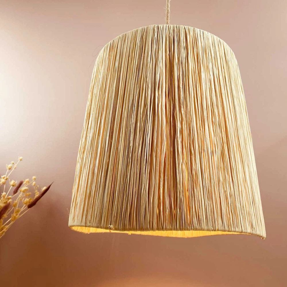 Abat-jour Pour Luminaire En Raphia Fait Main - Hauteur 30 Cm 1 Abat-jour Pour Luminaire En Raphia Fait Main - Hauteur 30 Cm