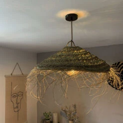 Abat-jour Pour Suspension Parasol M En Fibre Alfa Naturelle Tressée 6 Abat-jour Pour Suspension Parasol M En Fibre Alfa Naturelle Tressée -Décoration Intérieur abat jour tresse suspendu parasol 50 cm alfa naturel 2