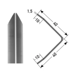 Cornière De Protection 40 X 40 Mm | Aluminium | à 3 Arêtes | En Plusieurs Modèles -Décoration Intérieur auer0210 1 5