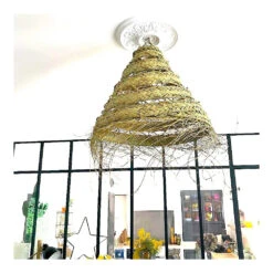 Abat-jour En Paille Alfa Ajouré Pour Lustre Fait Au Maroc XL Doum -Décoration Intérieur grande suspension doum ajouree 7