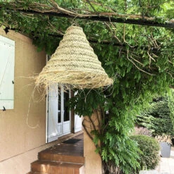 Abat-jour Pour Suspension Naturelle XL Doum Fibres Alfa Tressées -Décoration Intérieur grande suspension fibres de palmier 4