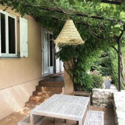 Abat-jour Pour Suspension Naturelle XL Doum Fibres Alfa Tressées -Décoration Intérieur grande suspension fibres de palmier 5