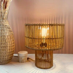 Décoration Intérieur 27 Lampe à Poser Naturelle En Rotin Marron