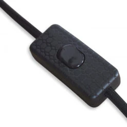 Décoration Intérieur -Décoration Intérieur lampe a poser verre coloris noir abat jour raphia 1