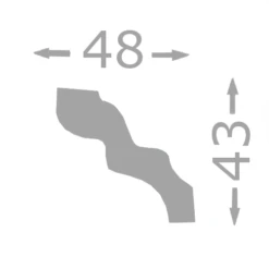 Moulure De Plafond Noble | 48 X 43 Mm | Polystyrène