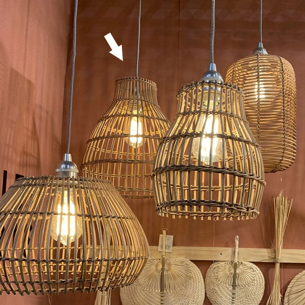 Abat Jour Pour Luminaire Naturel Sofia En Rotin Naturel Forme Nasse Marron 6 Abat Jour Pour Luminaire Naturel Sofia En Rotin Naturel Forme Nasse Marron – Image 6