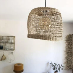 Abat Jour Pour Lampe Bohème Et Naturel Solène En Fibres Végétales Tressées -Décoration Intérieur luminaire naturel solene en fibres vegetales 2 tailles 3