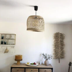 Abat Jour Pour Lampe Bohème Et Naturel Solène En Fibres Végétales Tressées -Décoration Intérieur luminaire naturel solene en fibres vegetales 2 tailles 4