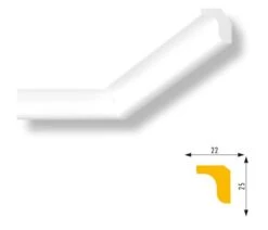 Moulure Moderne Marbet E-3 | 22 X 25 Mm | Polystyrène Résistant à L'impact, à L'humidité -Décoration Intérieur marbet e3