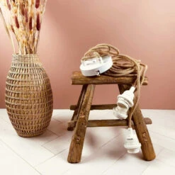 Monture 3 Cordes E27 Avec Douilles Thermoplastiques Blanches Et Fil Corde -Décoration Intérieur monture 3 cordes e27 avec douilles blanches et fil corde 4